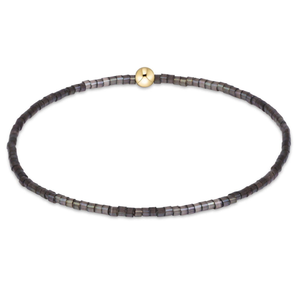 eNewton Hope Classic Bracelet in Moonlight with dark gray beads and gold accent bead