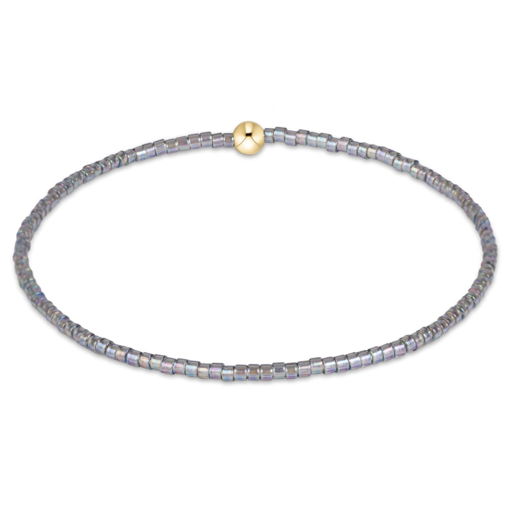 eNewton Hope Classic Bracelet in Morning Mist with iridescent gray seed beads and gold accent bead