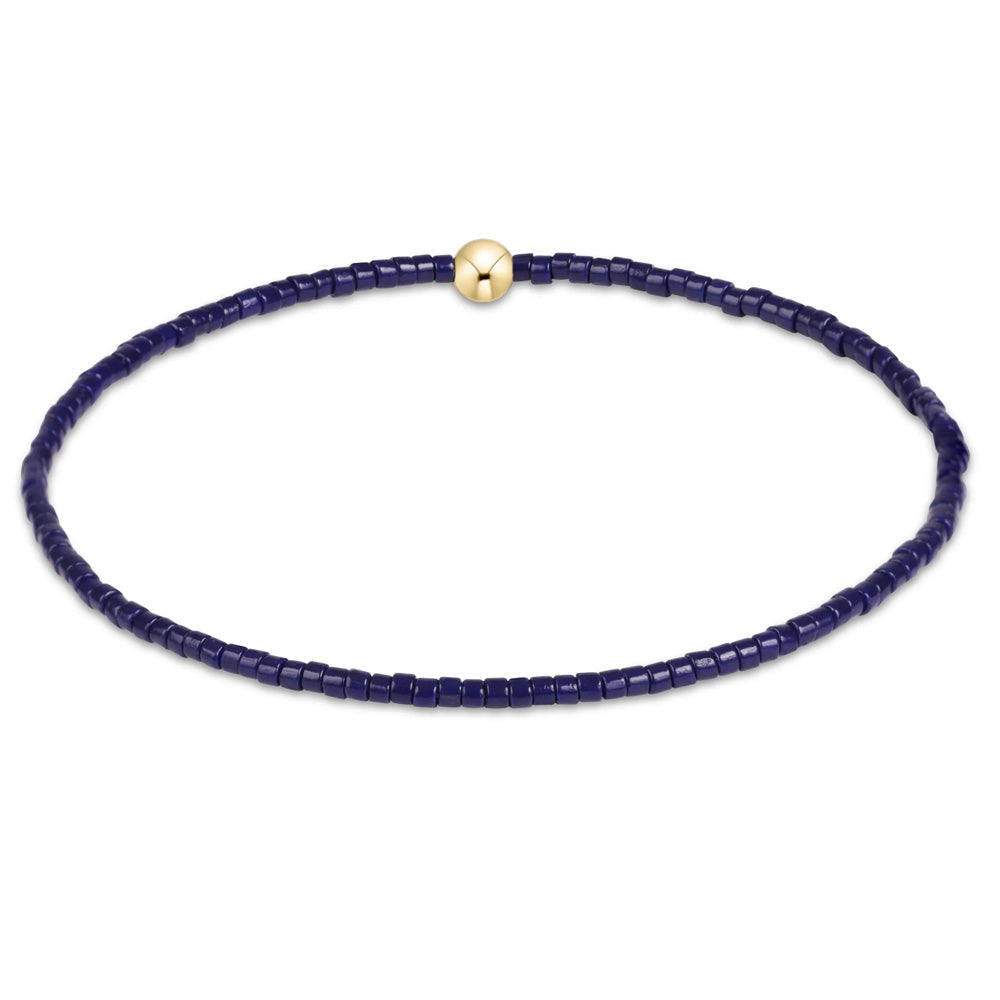 eNewton Hope Classic Bracelet in navy blue seed beads with single gold accent bead