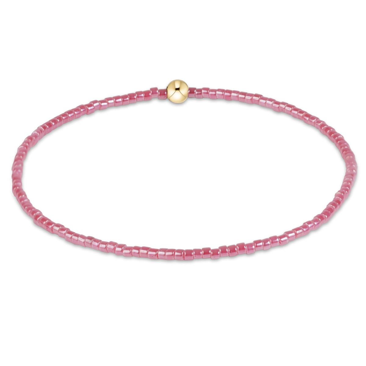 eNewton Hope Classic Bracelet in Pink Champagne with small pink seed beads and gold accent bead