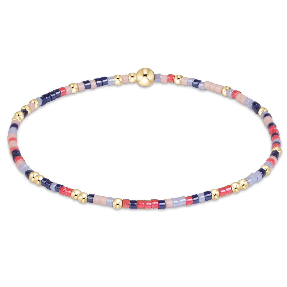 eNewton Hope Unwritten beaded bracelet in Favorite Child colorway with gold accent beads