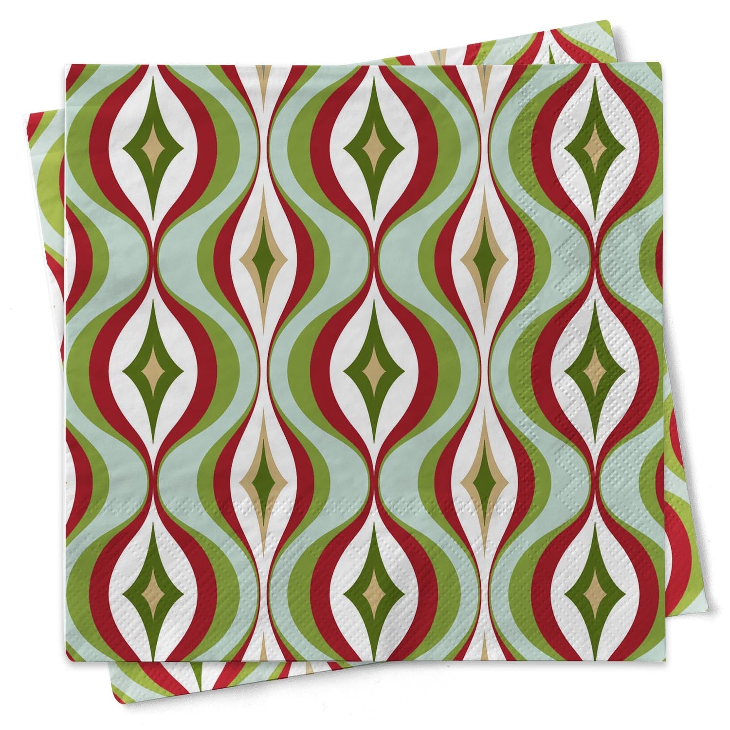 Diamond Wave Mid Century Modern Cocktail Beverage Napkin