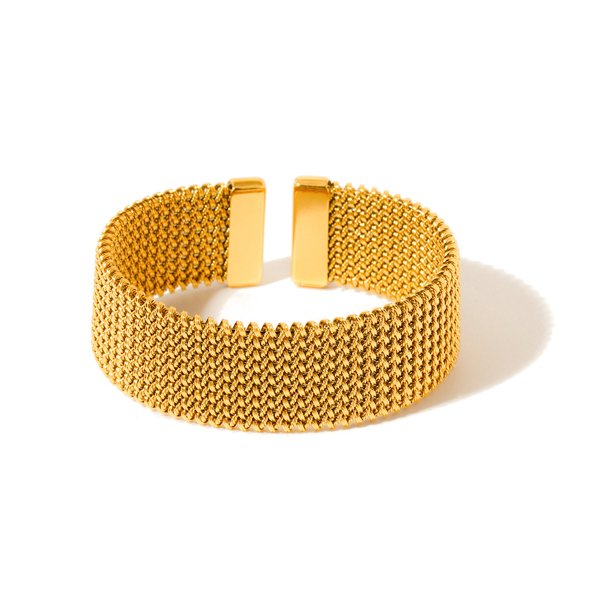 BRAIDED MESH CUFF-GOLD
