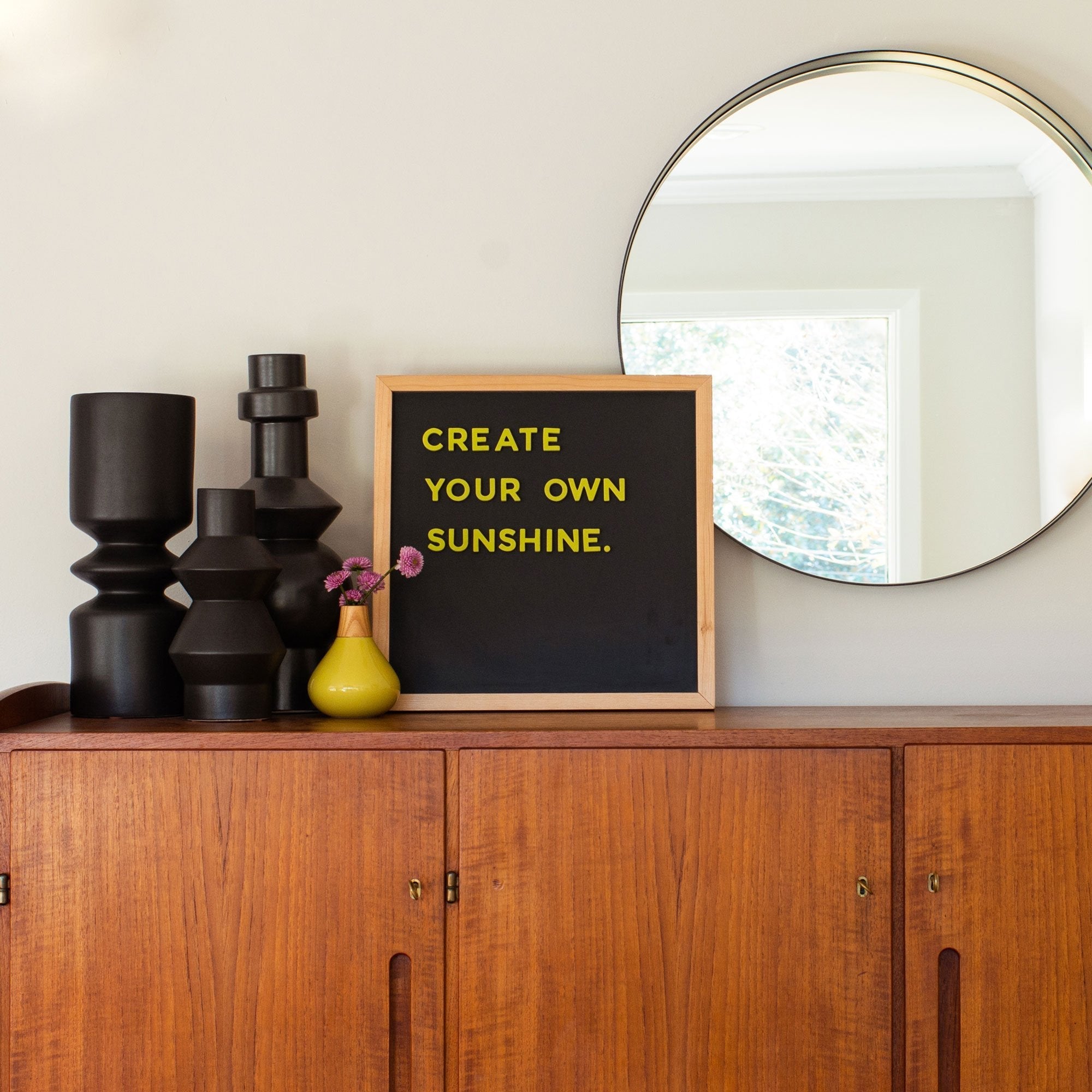 15X15 Magnetic Letter Chalk Board - Black