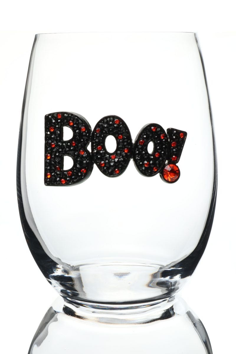 Boo Halloween Stemless Wine Glass