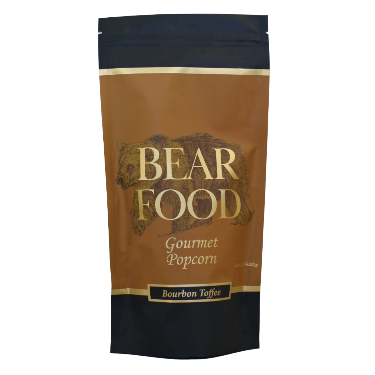 BEAR FOOD GOURMET POPCORN-BOURBON TOFFEE-5.5 OZ POUCH