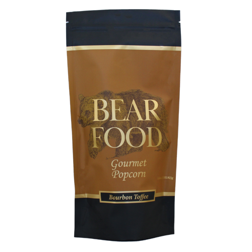 BEAR FOOD GOURMET POPCORN-BOURBON TOFFEE-5.5 OZ POUCH