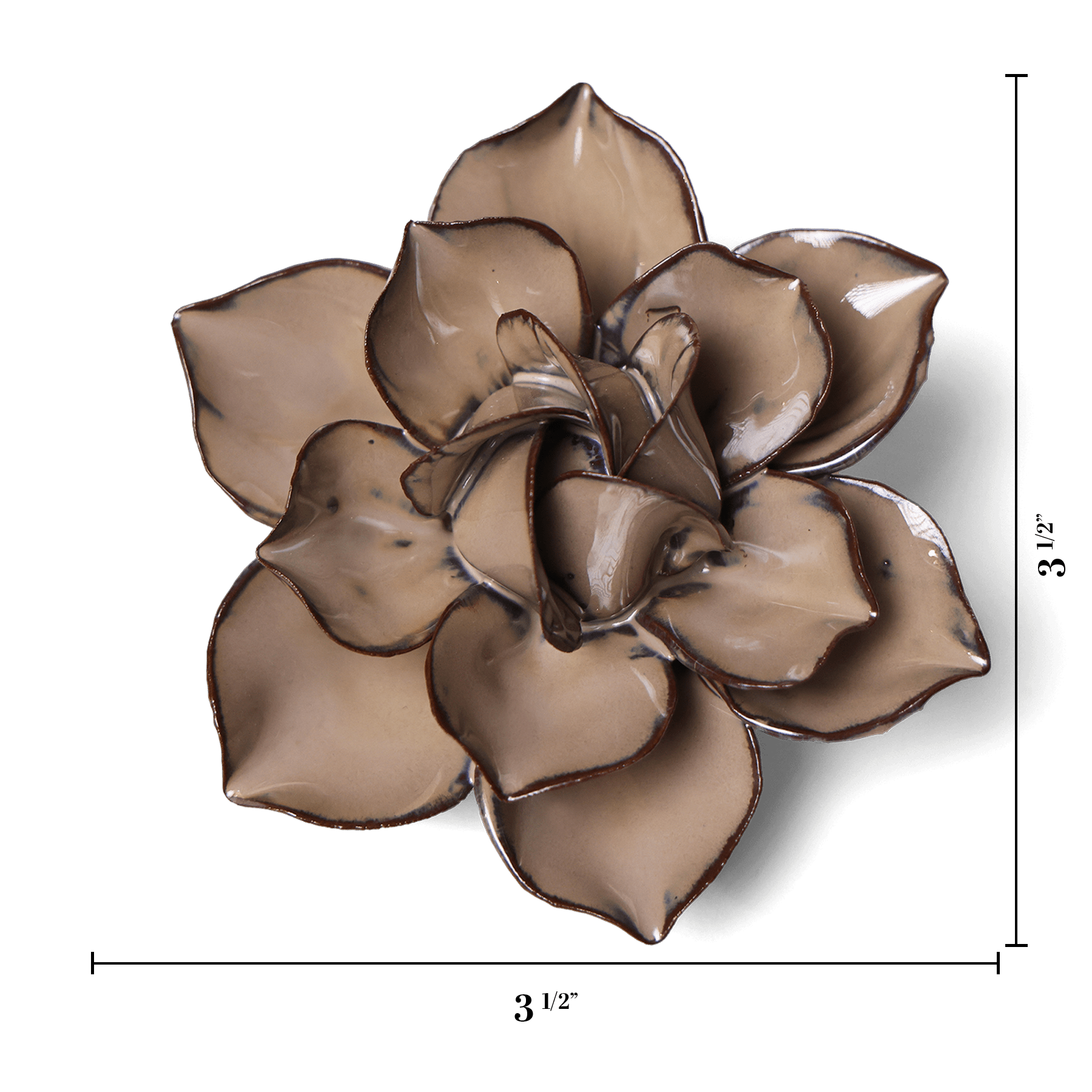 Ceramic Flower Collection Brown Small Flower