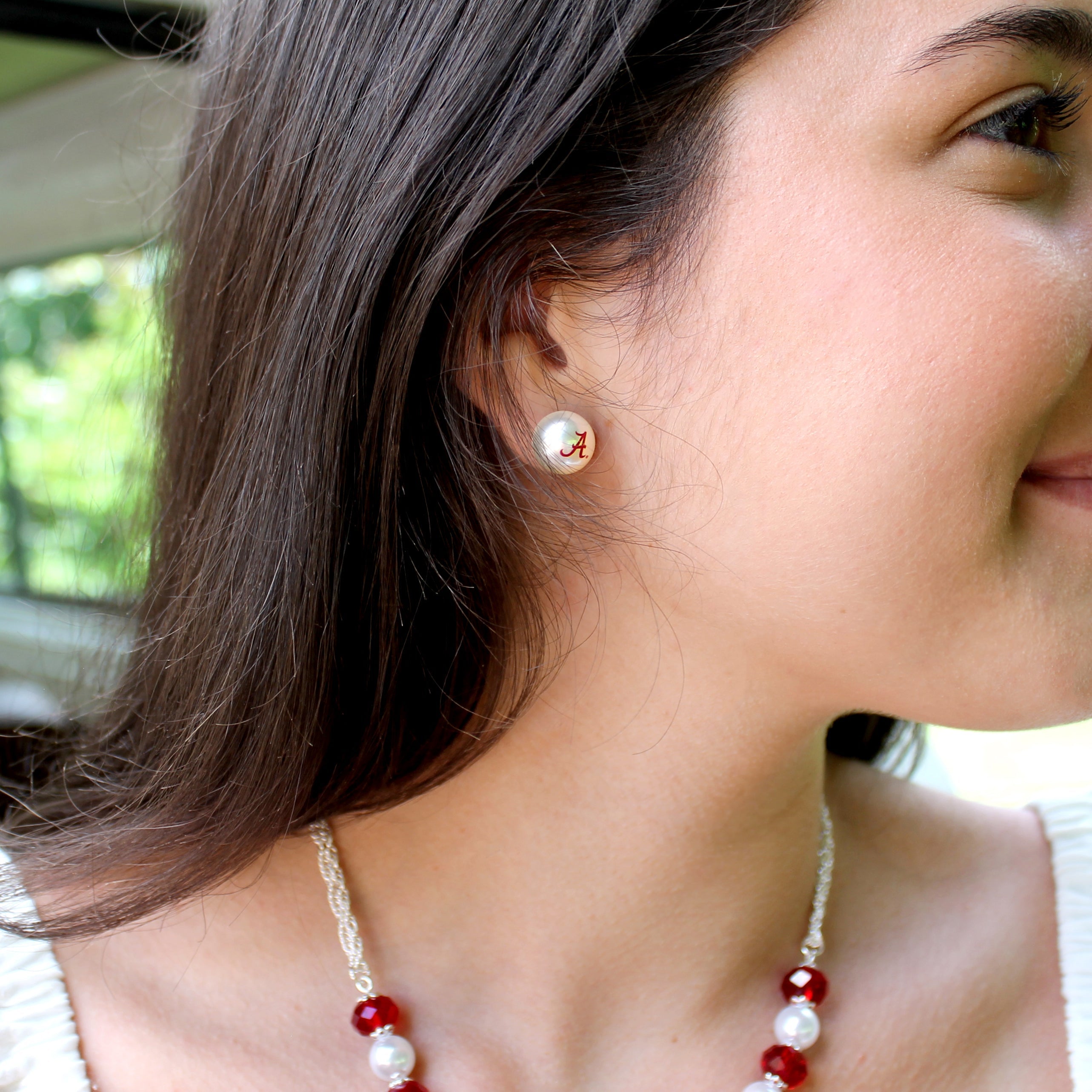 Florida State Logo Pearl Stud Earrings