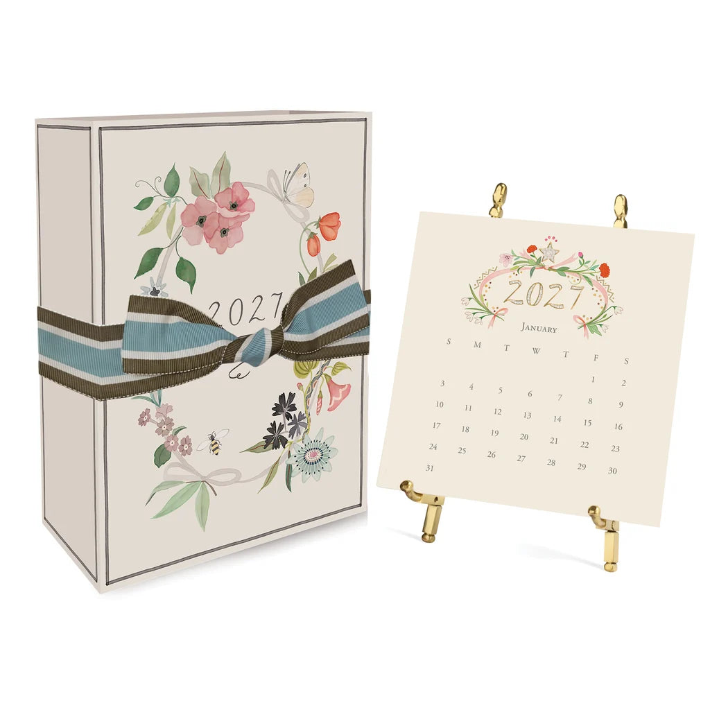 2027 Classic Desk Calendar w/ Gold Easel
