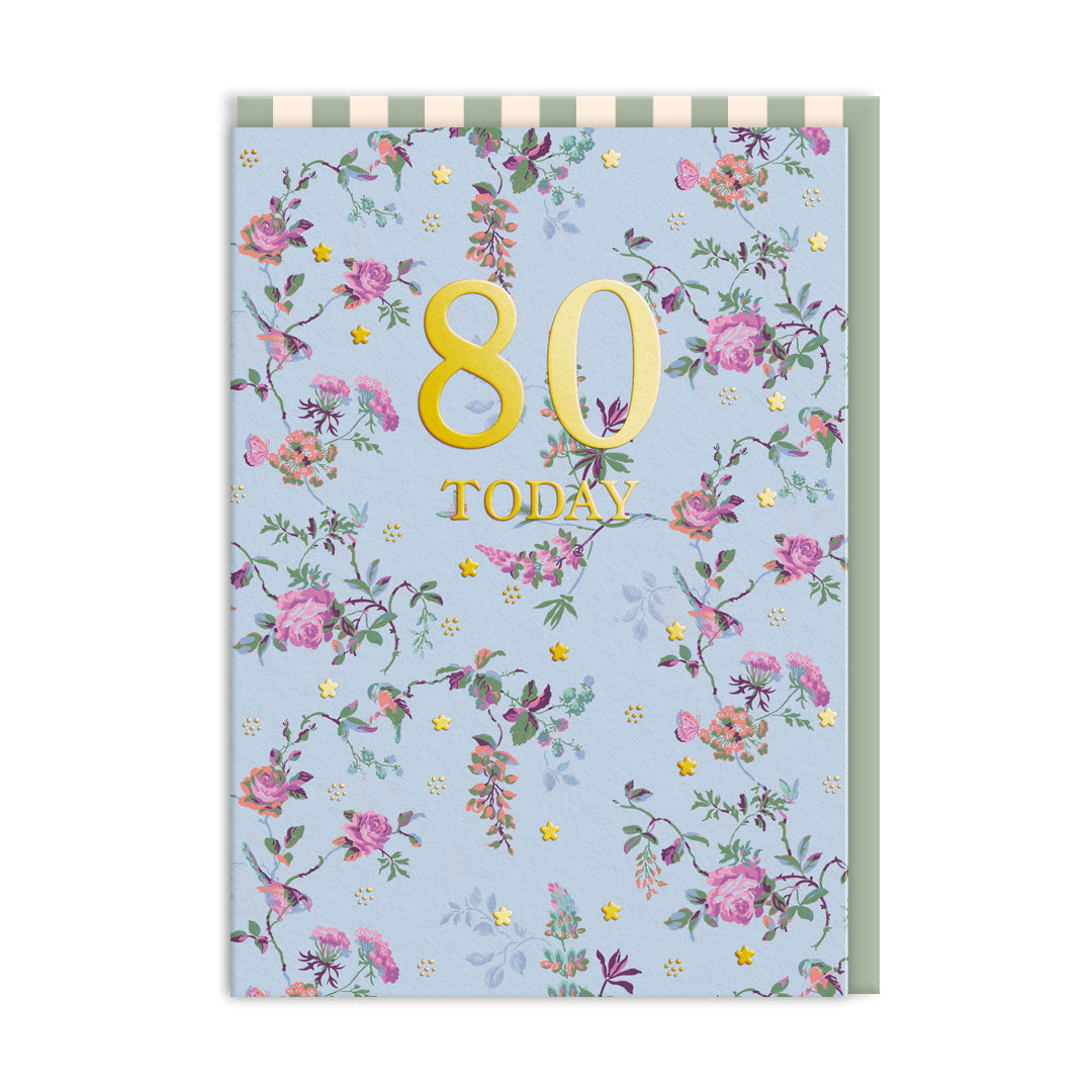 Cath Kidston Large 80th Birthday - Birthday Card