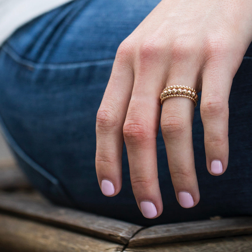 Classic Gold 3mm Bead Ring Size 7