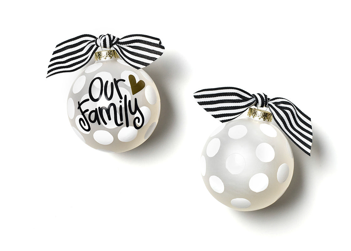 OUR FAMILY 100MM GLASS ORNAMENT
