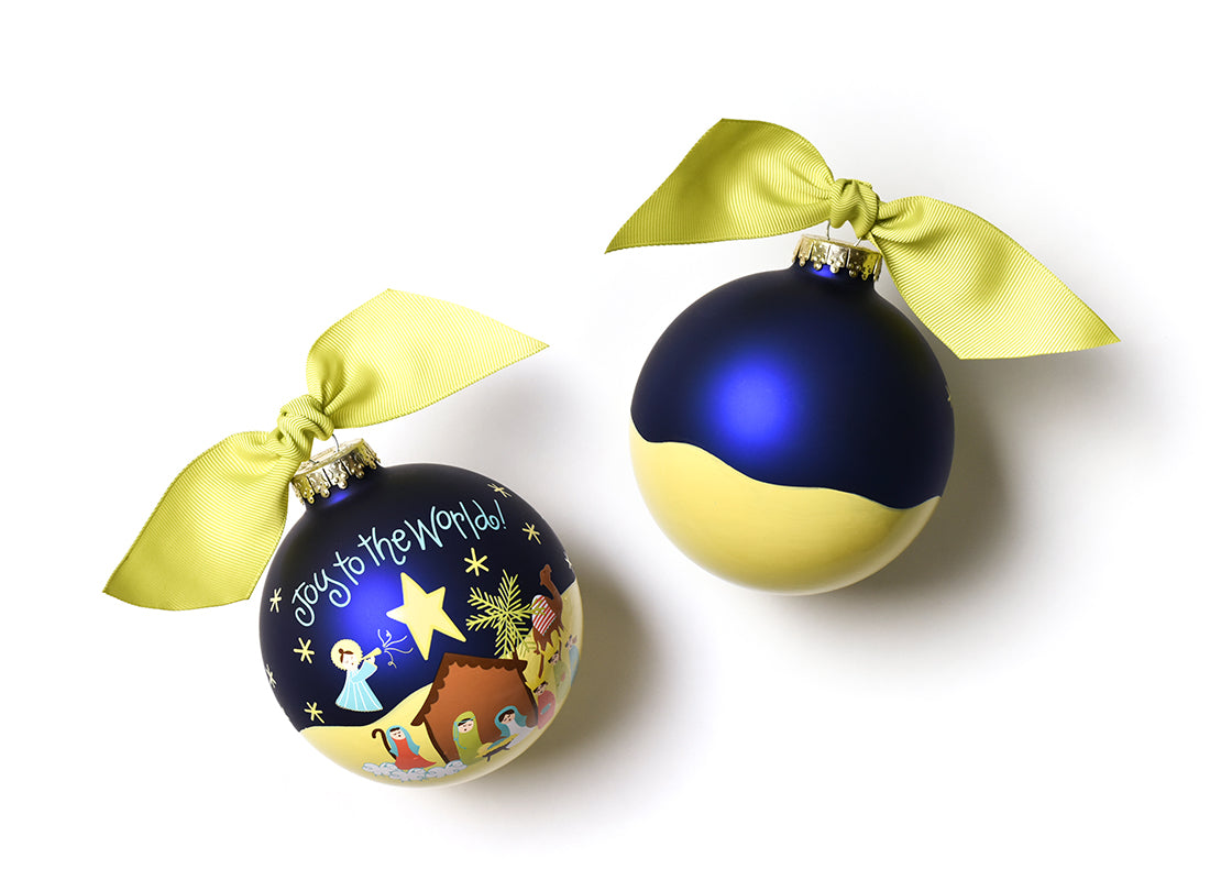 Joy to the World Nativity 100mm Glass Ornament