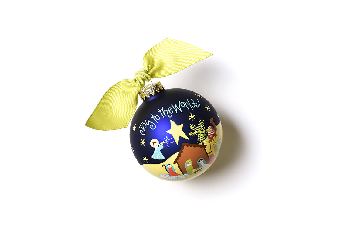 Joy to the World Nativity 100mm Glass Ornament