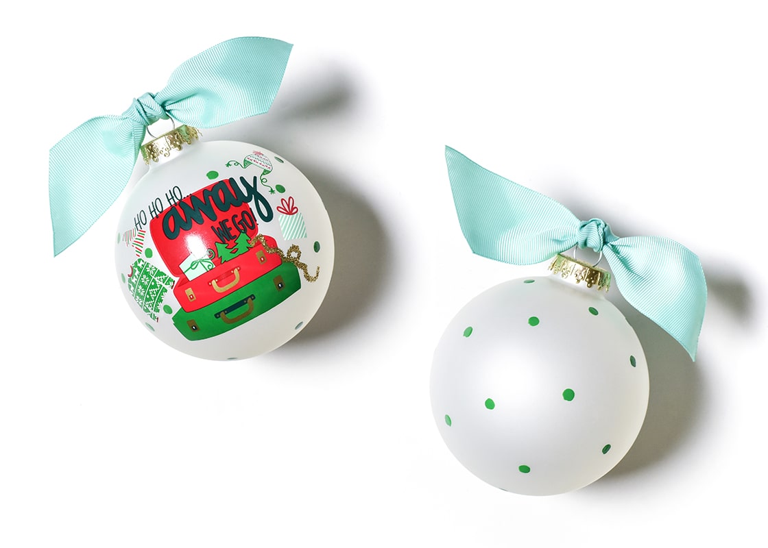 AWAY WE GO 100MM GLASS ORNAMENT