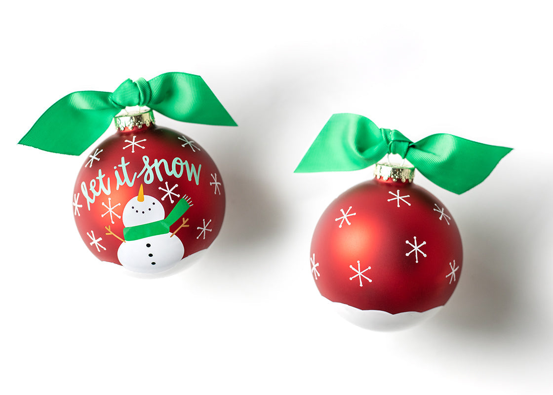 Snowman Let it Snow 100mm Glass Ornament
