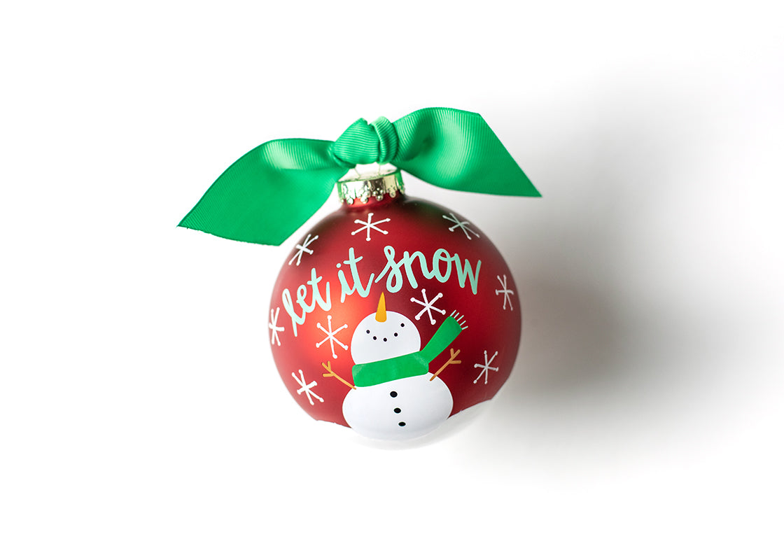 Snowman Let it Snow 100mm Glass Ornament