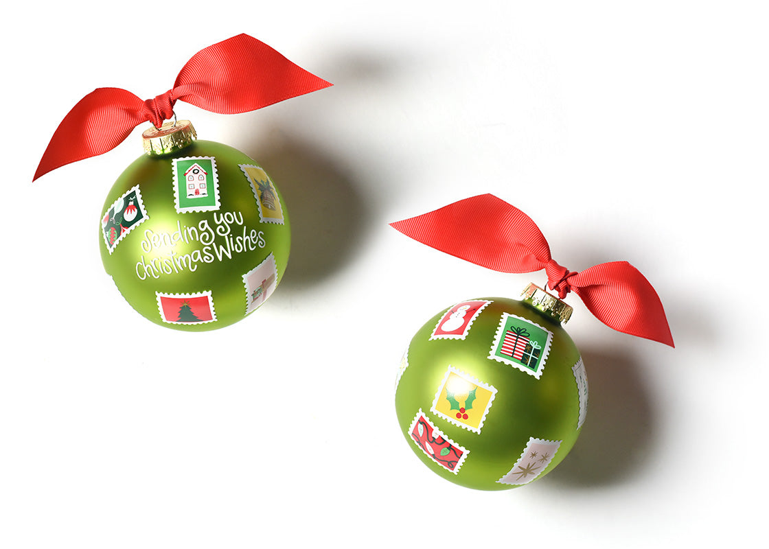 SENDING YOU CHRISTMAS WISHES 100MM GLASS ORNAMENT