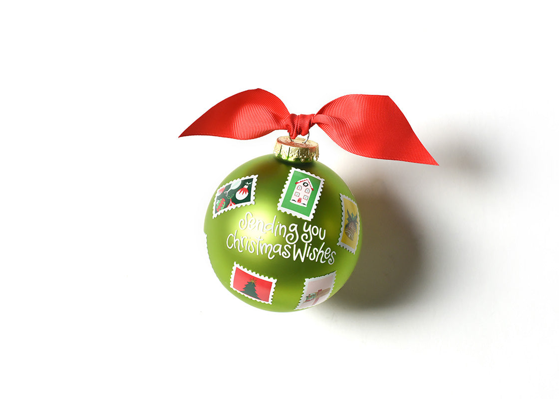SENDING YOU CHRISTMAS WISHES 100MM GLASS ORNAMENT