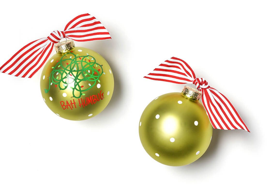 TANGLED CHRISTMAS LIGHTS 100MM GLASS ORNAMENT