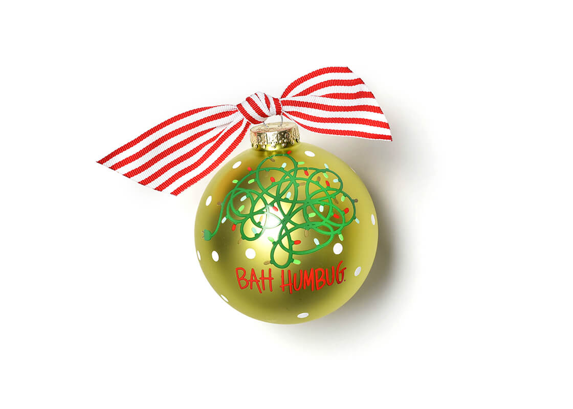 TANGLED CHRISTMAS LIGHTS 100MM GLASS ORNAMENT