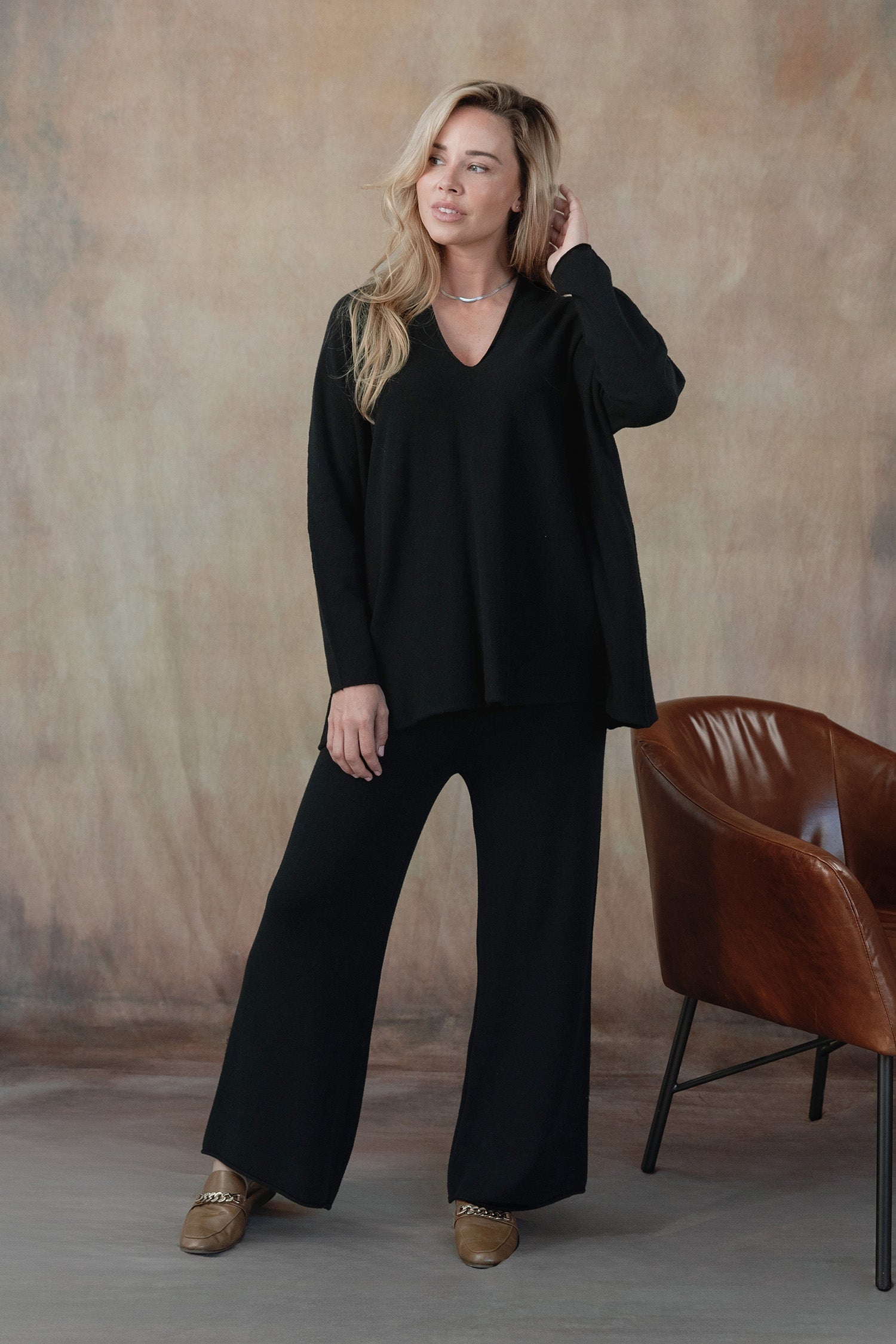 CLEO KNIT PANTS-BLACK-O/S