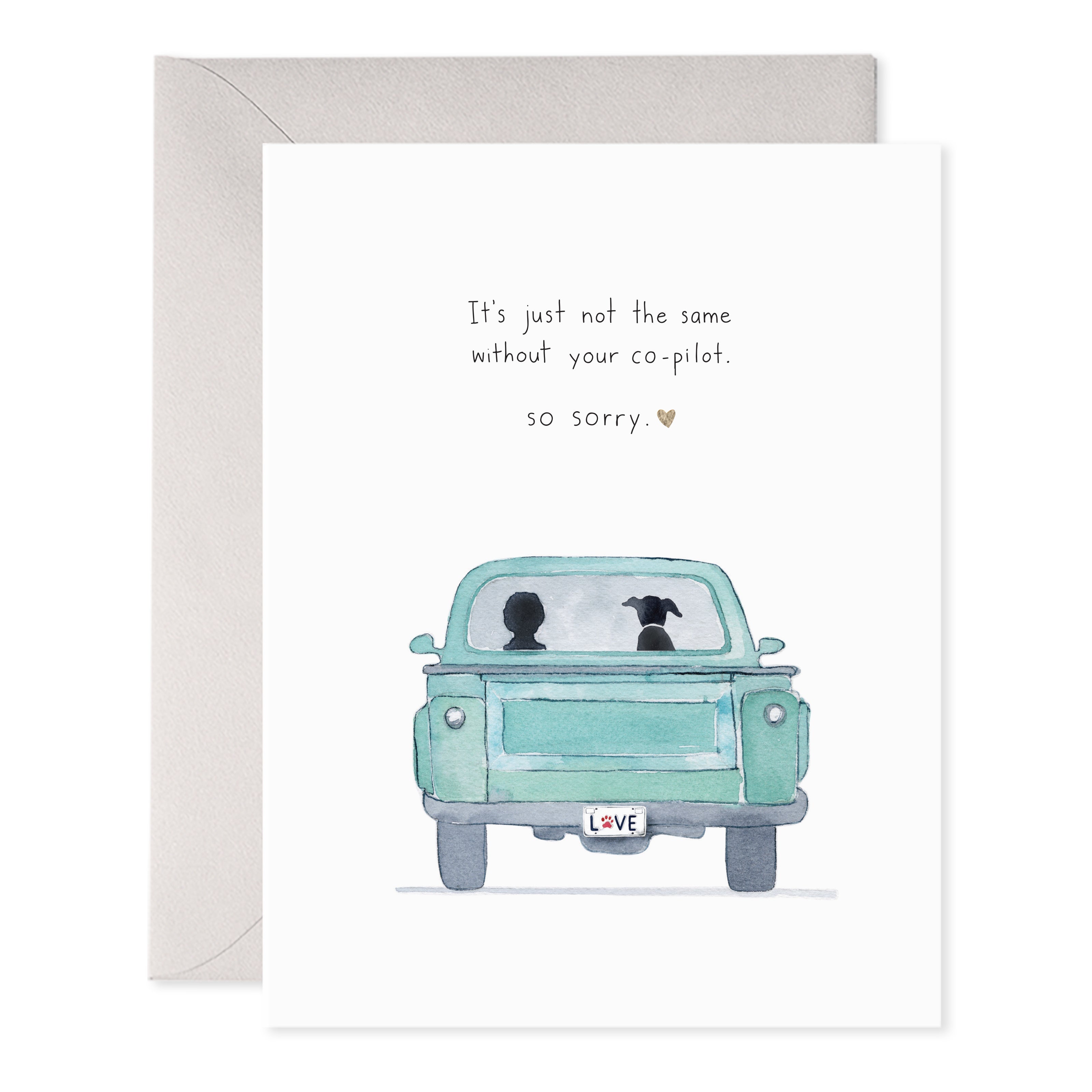 CO-PILOT DOG-PET CONDOLENCES SYMPATHY CARD