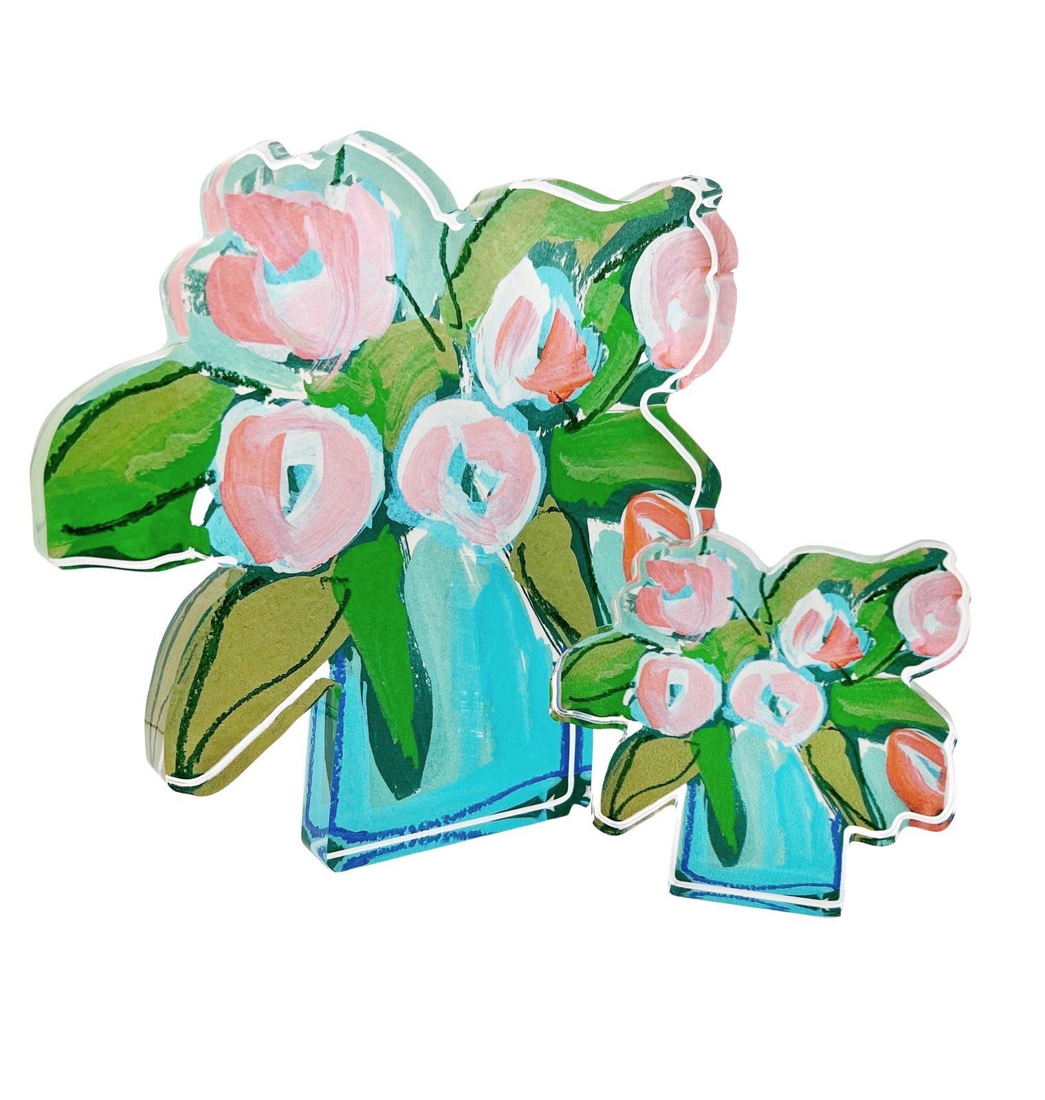 Coral Tulips Acrylic Bloom Bitty Block