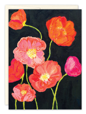 Orange Poppies Lovely Birthday Card