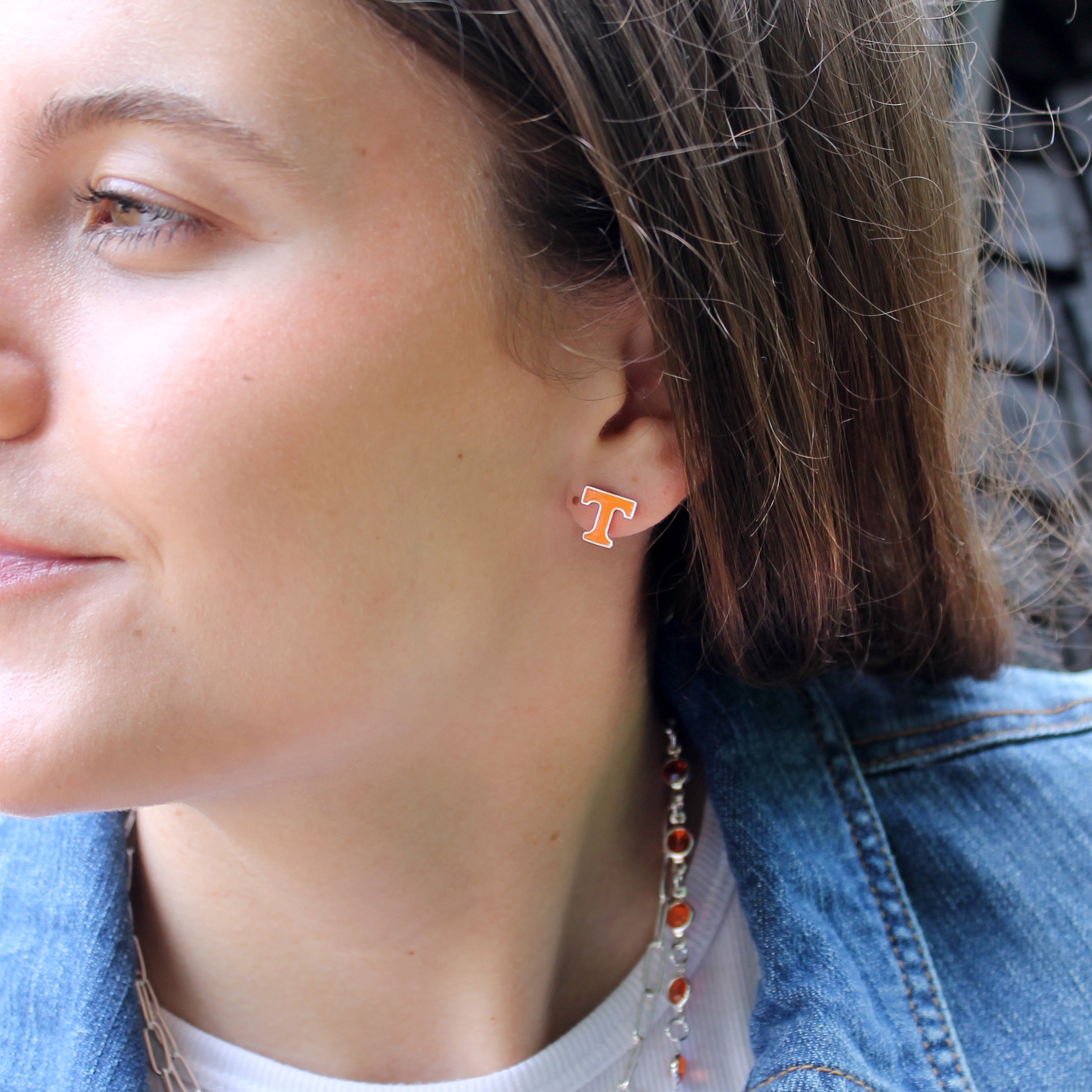 Clemson Enamel Logo Stud Earrings