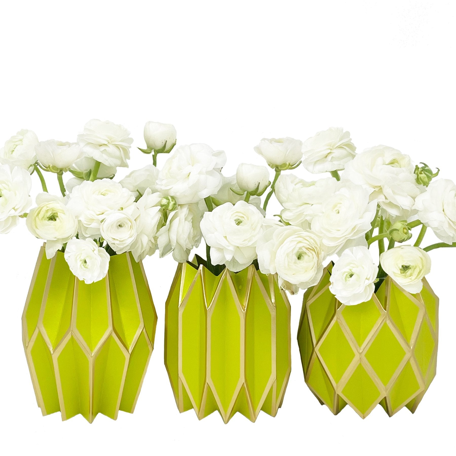 Chartreuse Vase Wrap (set of 3)