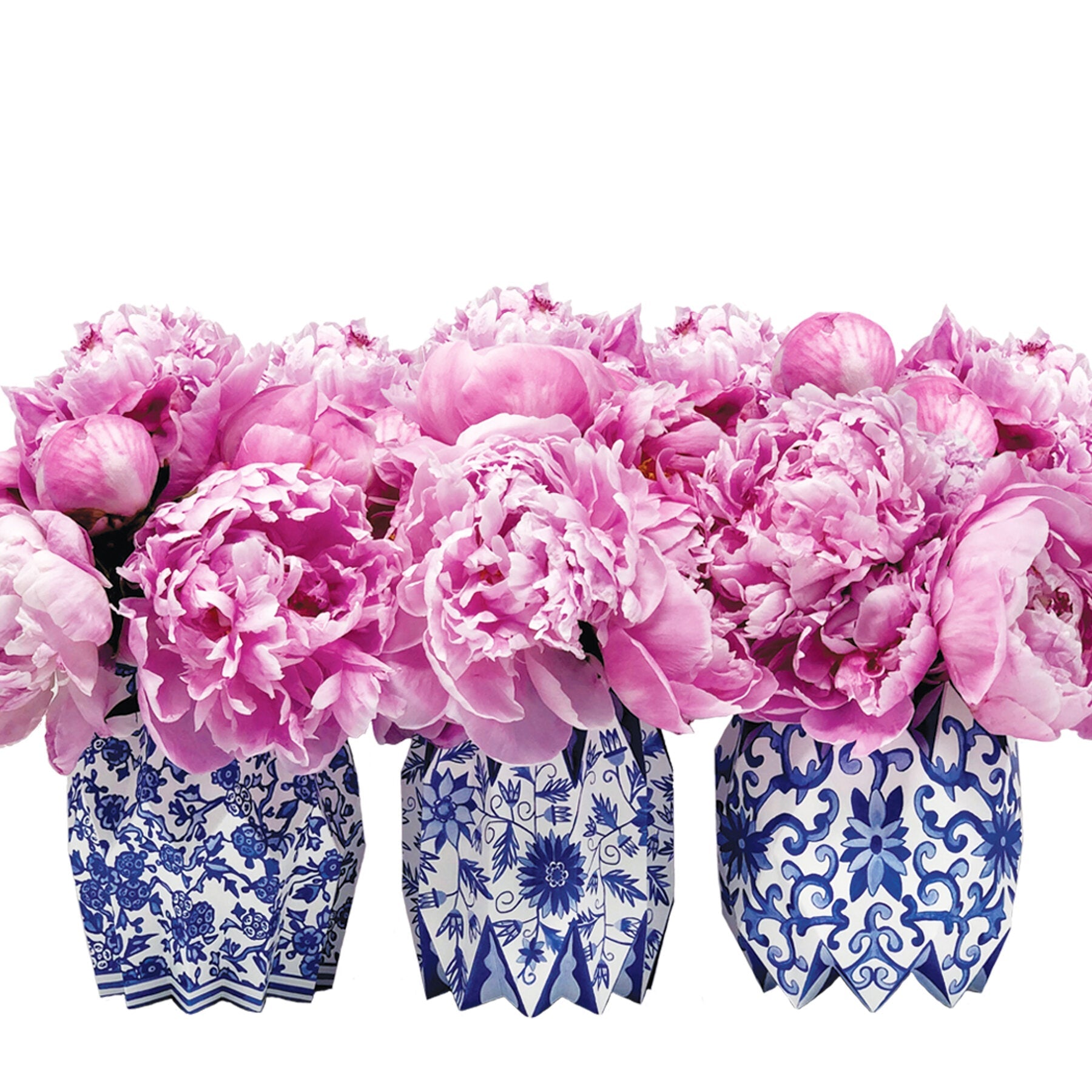 Blue Chinoiserie Vase Wrap (set of 3)