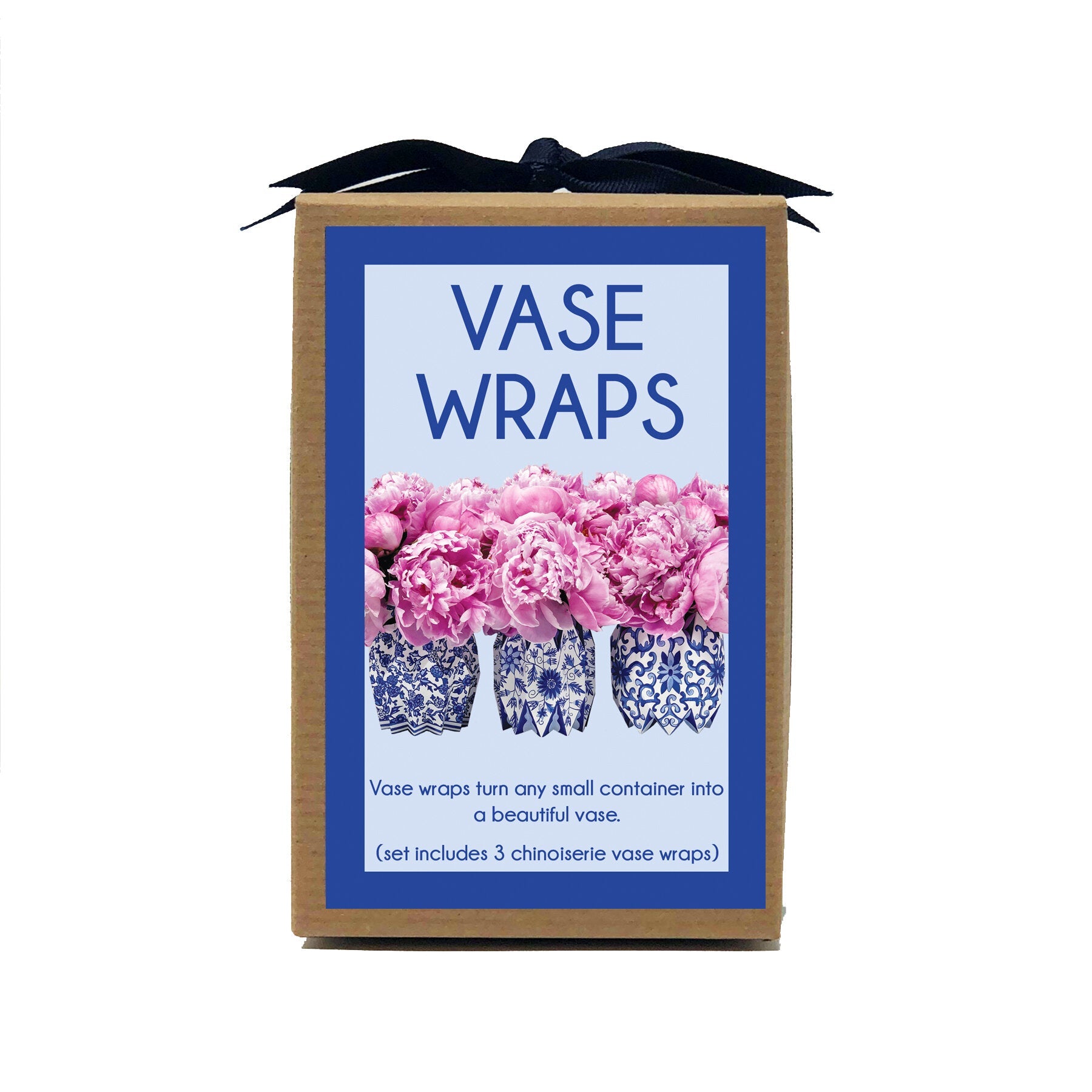 Blue Chinoiserie Vase Wrap (set of 3)