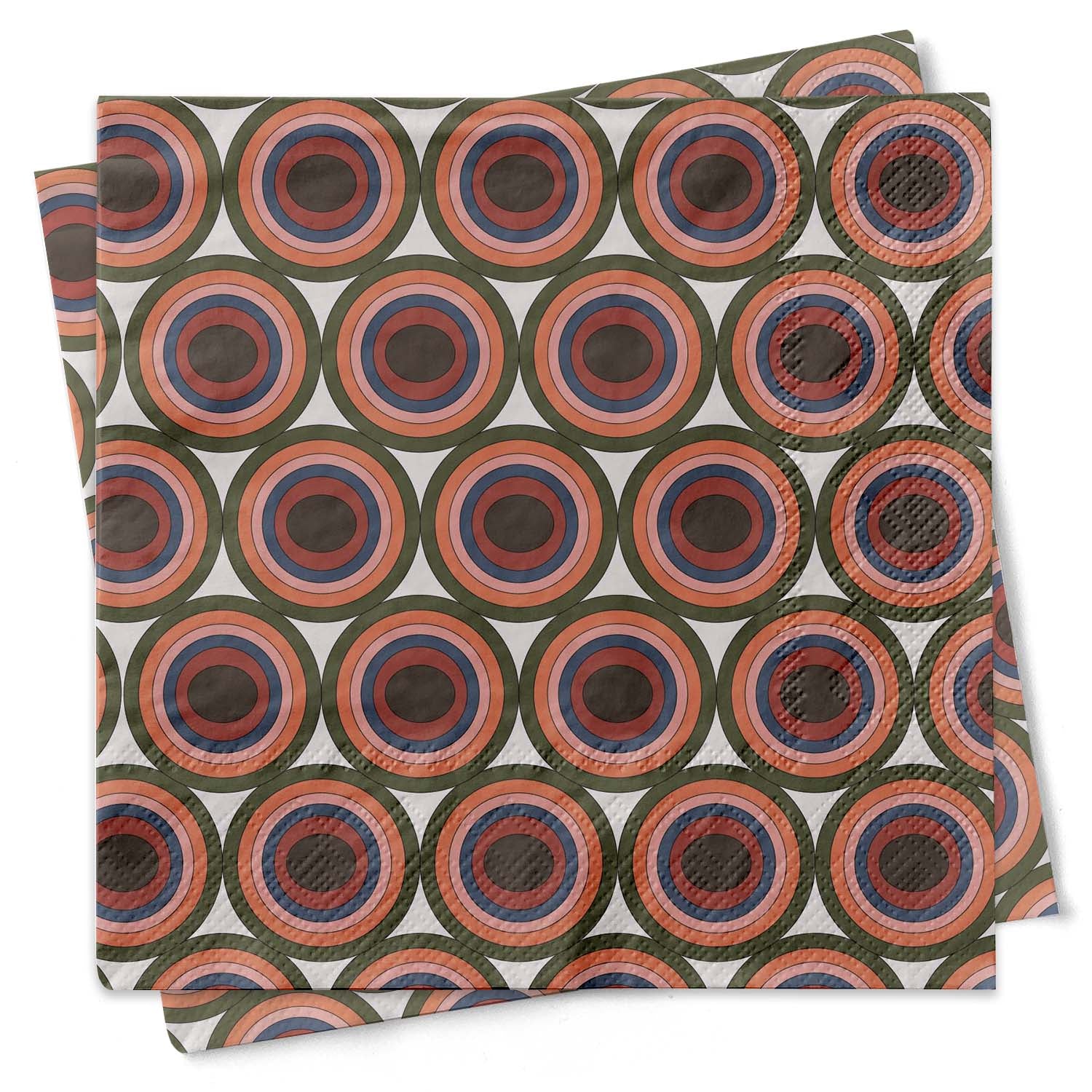 Circle Pyramid Cocktail Beverage Napkin