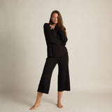 Wide-Leg Capri: Black: Small