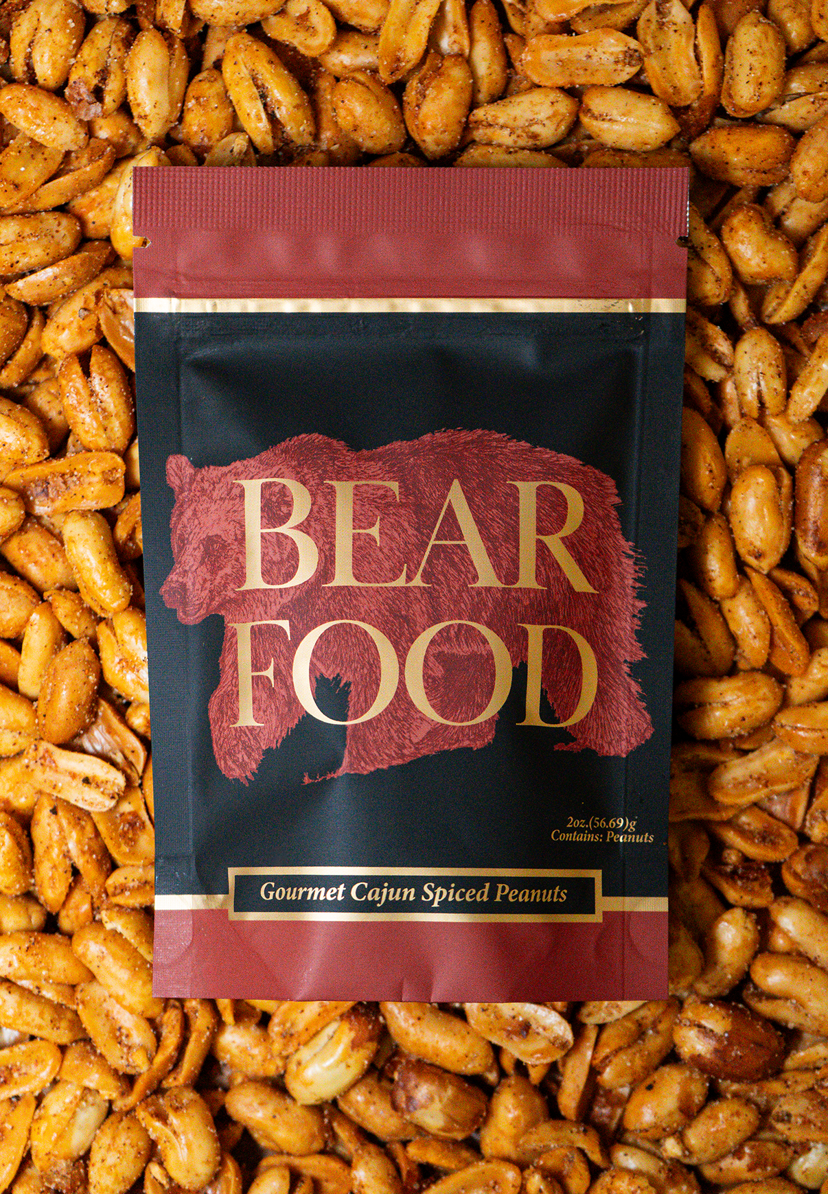 GOURMET CAJUN SPICED PEANUTS-2 OZ POUCH