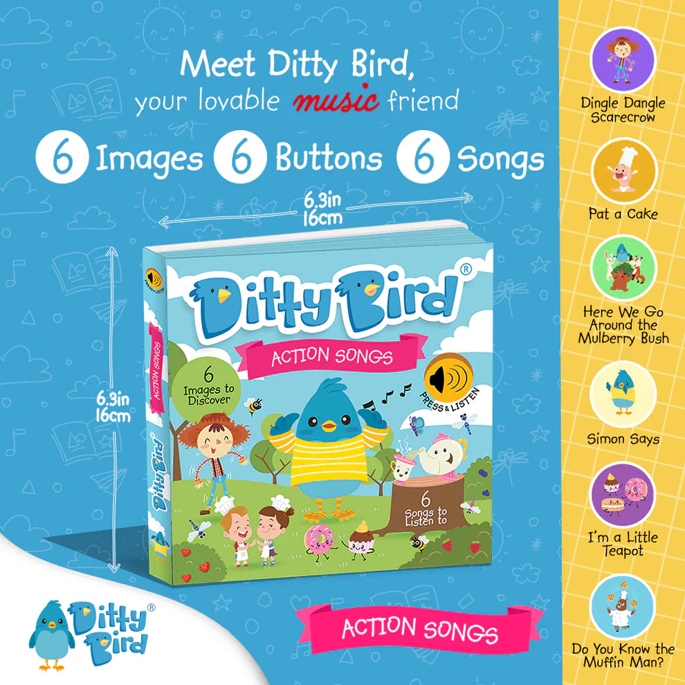 DITTY BIRD-ACTION SONGS-RECHARGEABLE MUSICAL BOOK