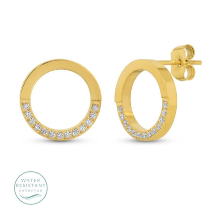 Earrings - Single Stud - Paw Studs w/Pave Accents - Gold