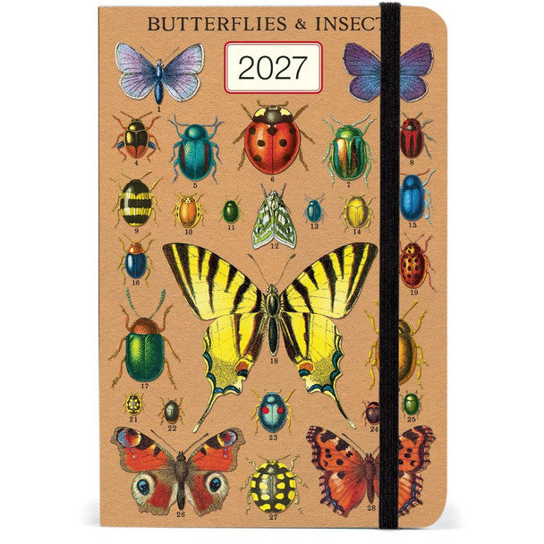 2027 BUTTERFLIES & INSECTS 4X6" WEEKLY PLANNER-ELASTIC CLOSURE