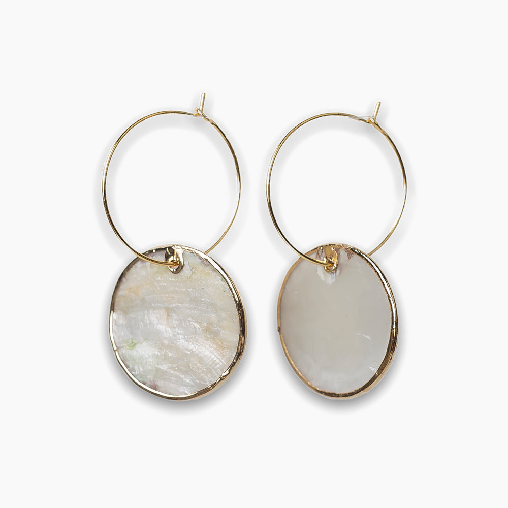 INTENTIONS EARRINGS CAPIZ SHELL ROUND