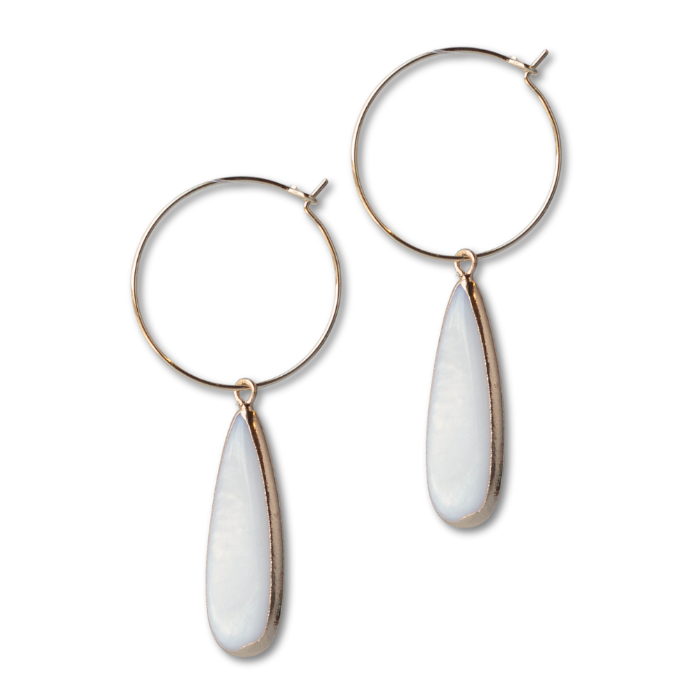 INTENTIONS EARRINGS MOTHER OF PEARL TEARDROP