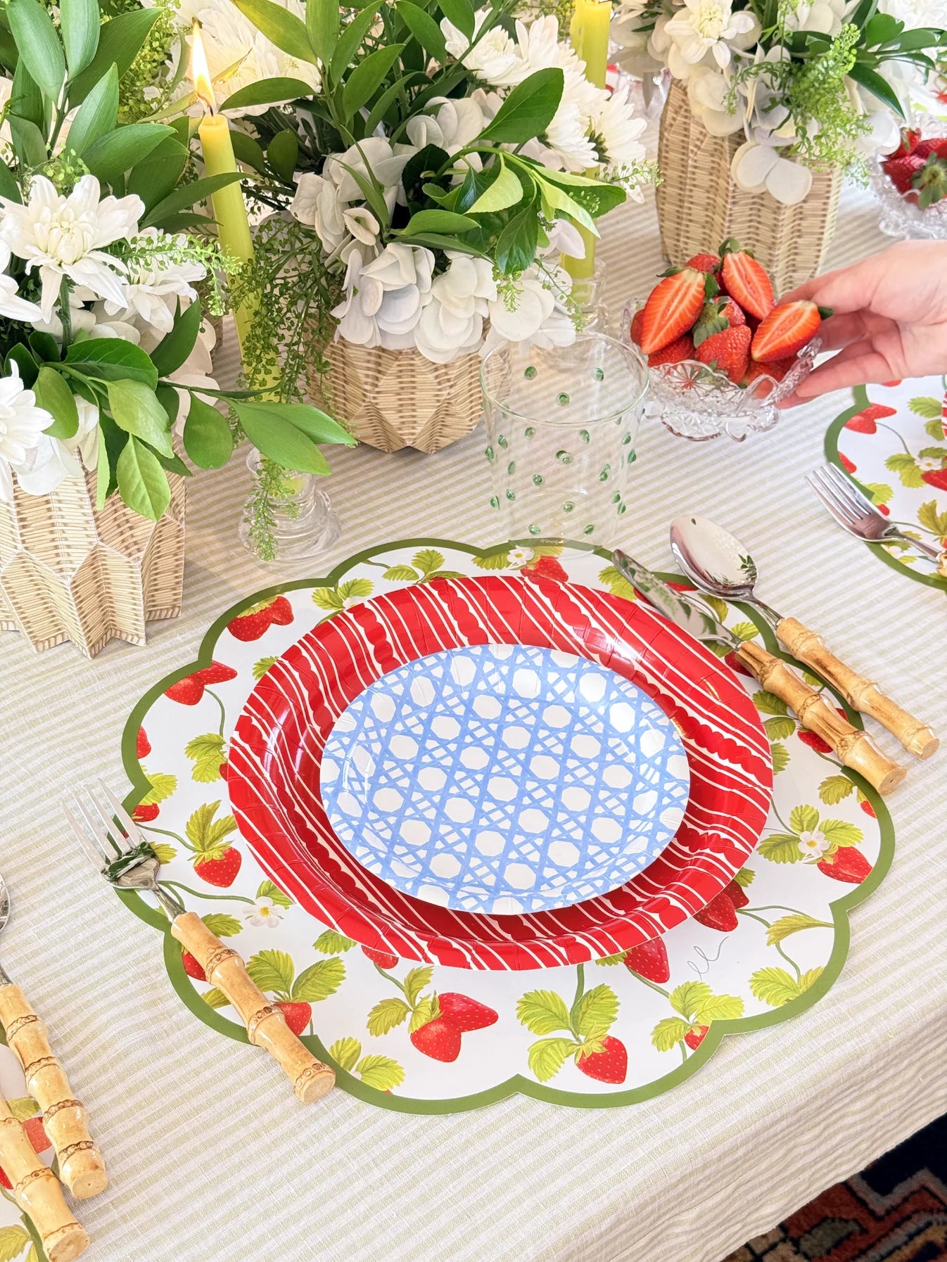 Red Stripe Heavy Duty Paper 10" Plates (set of 8)