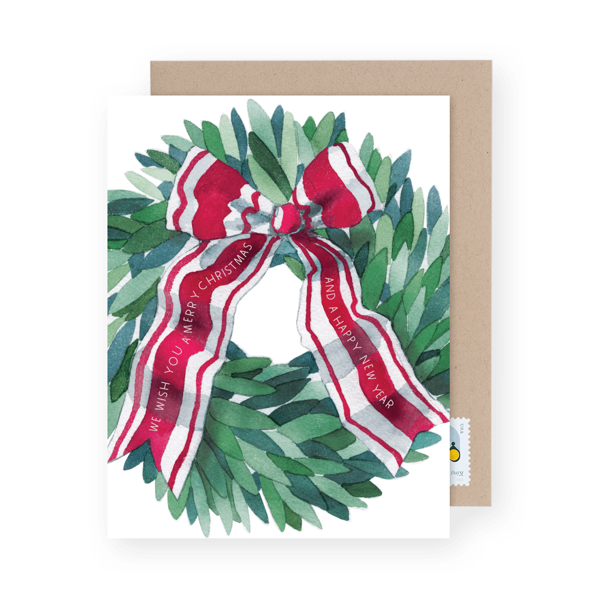LAUREL WREATH HOLIDAY GREETING CARD