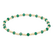 Gemstone Gold Sincerity Pattern 3mm Bead Bracelet - Green Onyx