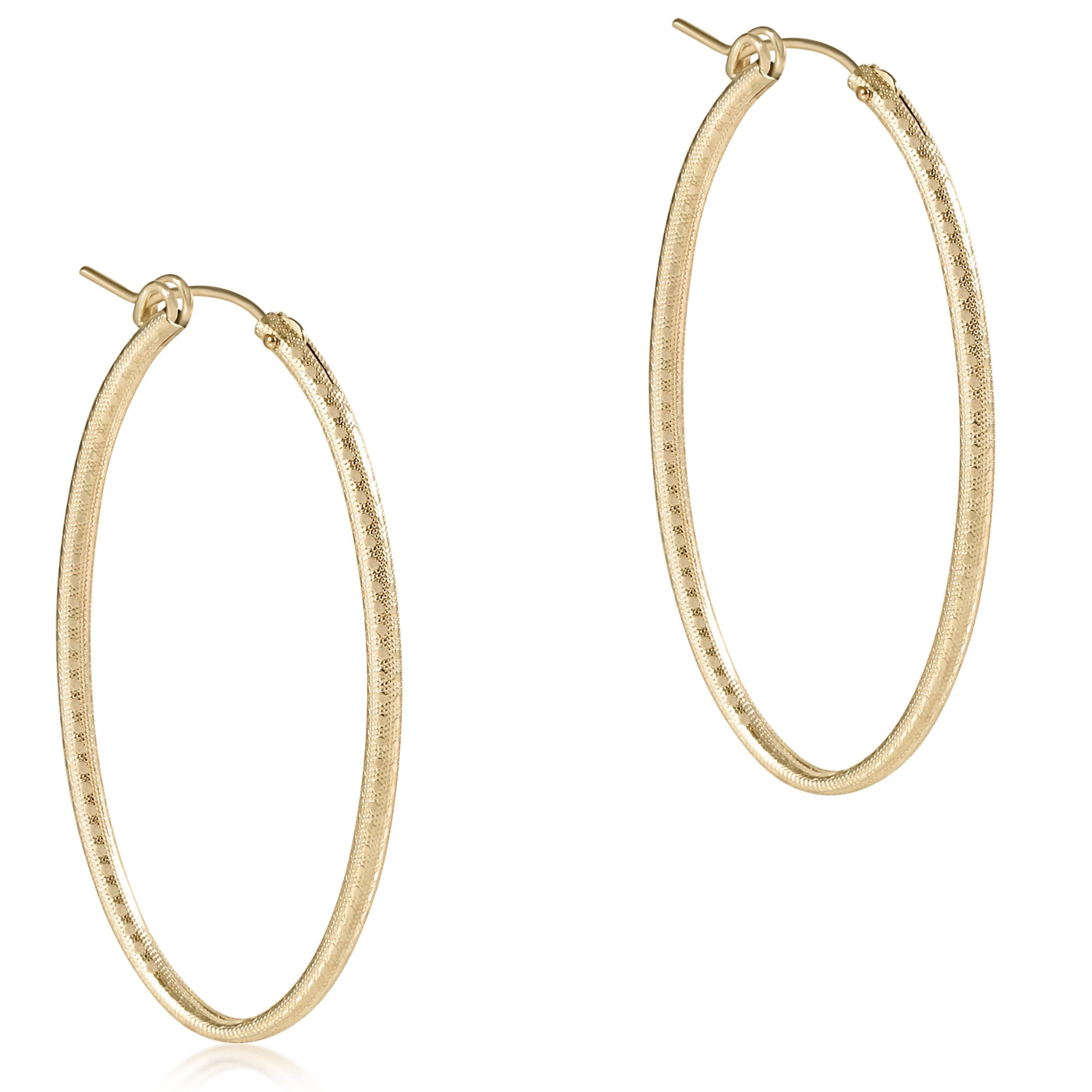 Oval Gold 2" Hoop - Textured