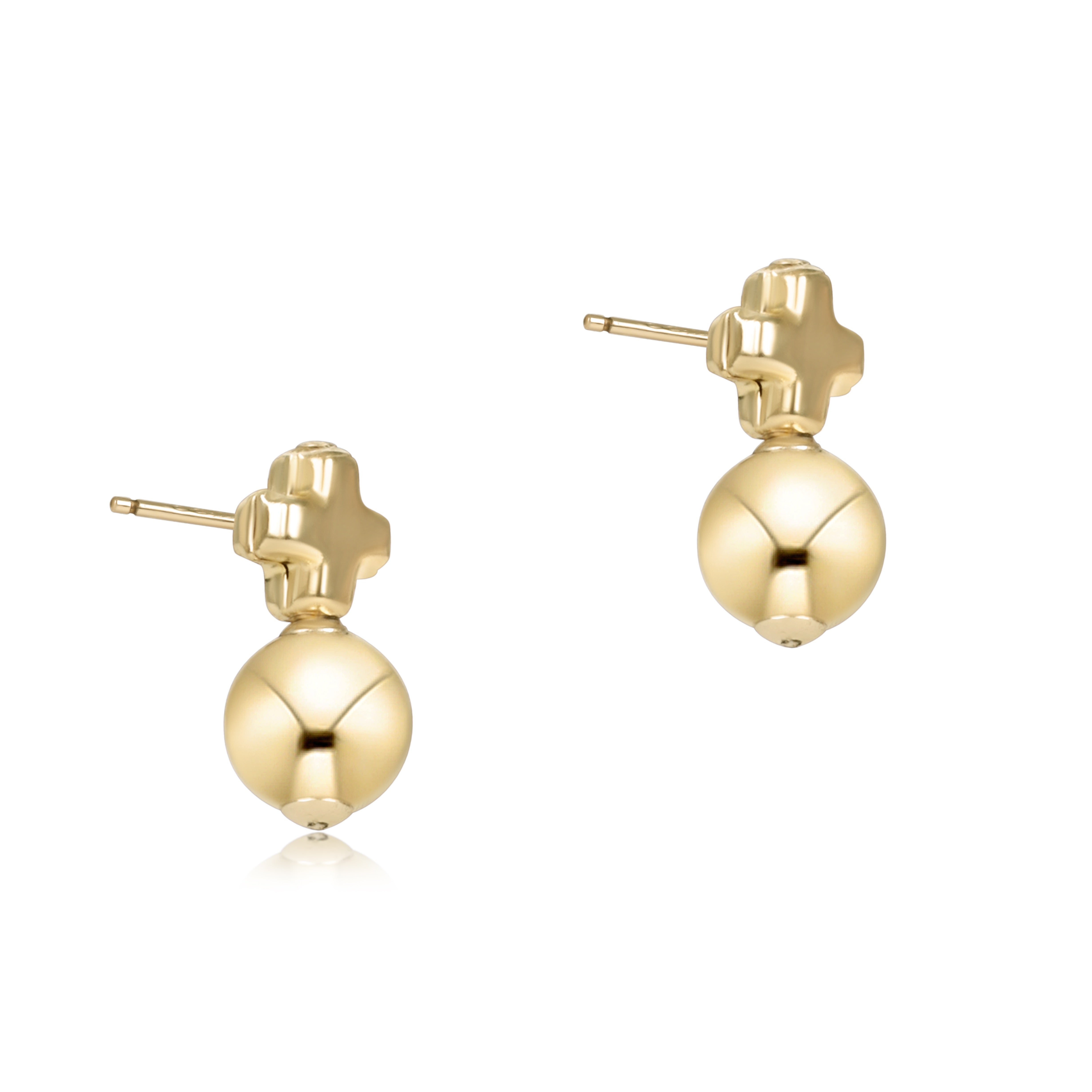Signature Cross Small Gold Stud - Gold