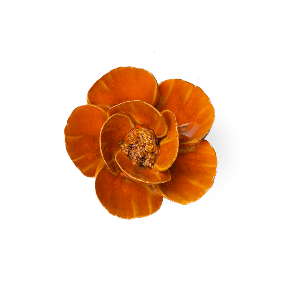 Ceramic Flower Collection Burnt Orange Poppy