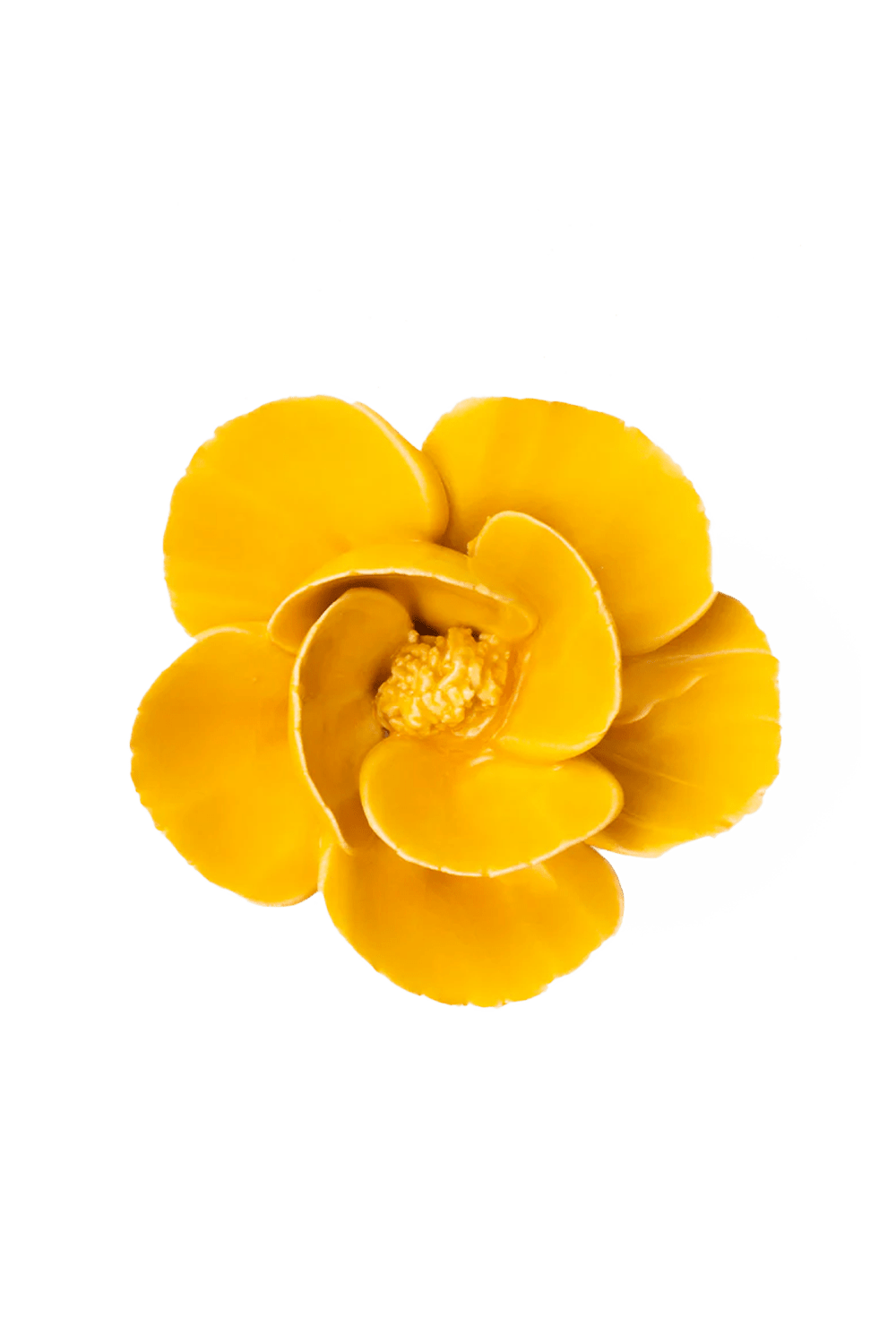 CERAMIC FLOWER-YELLOW-POPPY