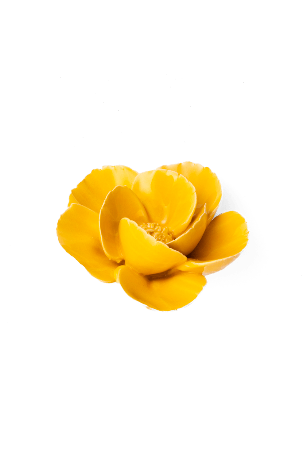 CERAMIC FLOWER-YELLOW-POPPY